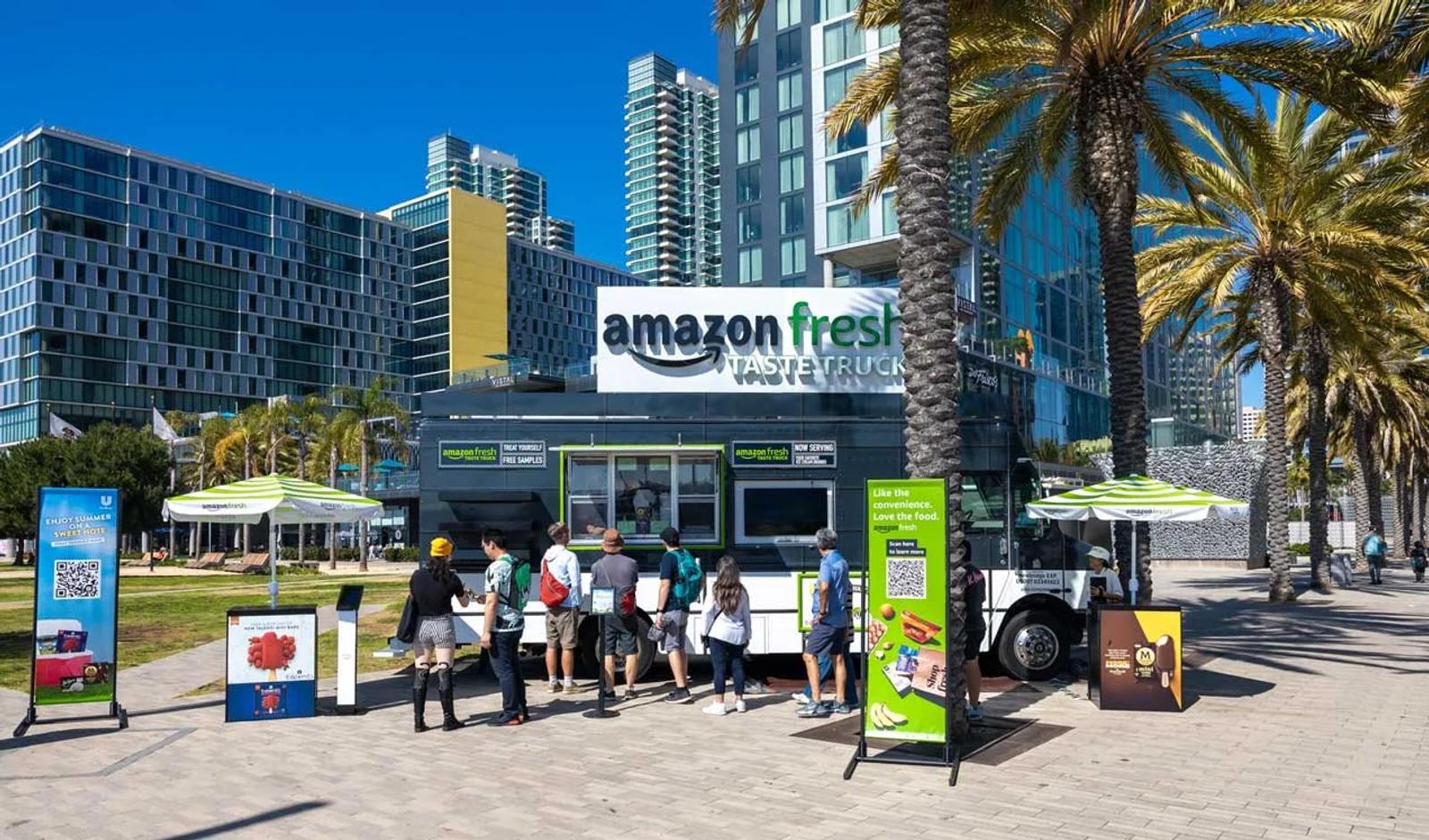 Amazon Fresh tasting truck showcasing benefits of experiential marketing