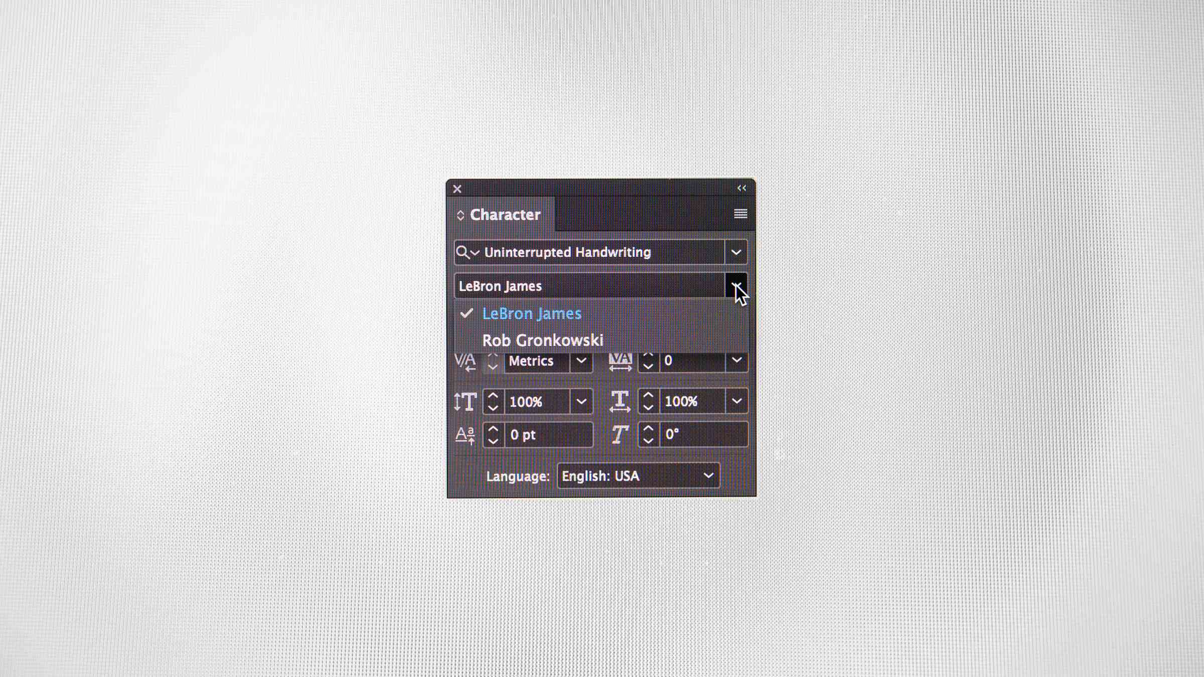 Type OTF file Shown in Adobe Illustrator interface