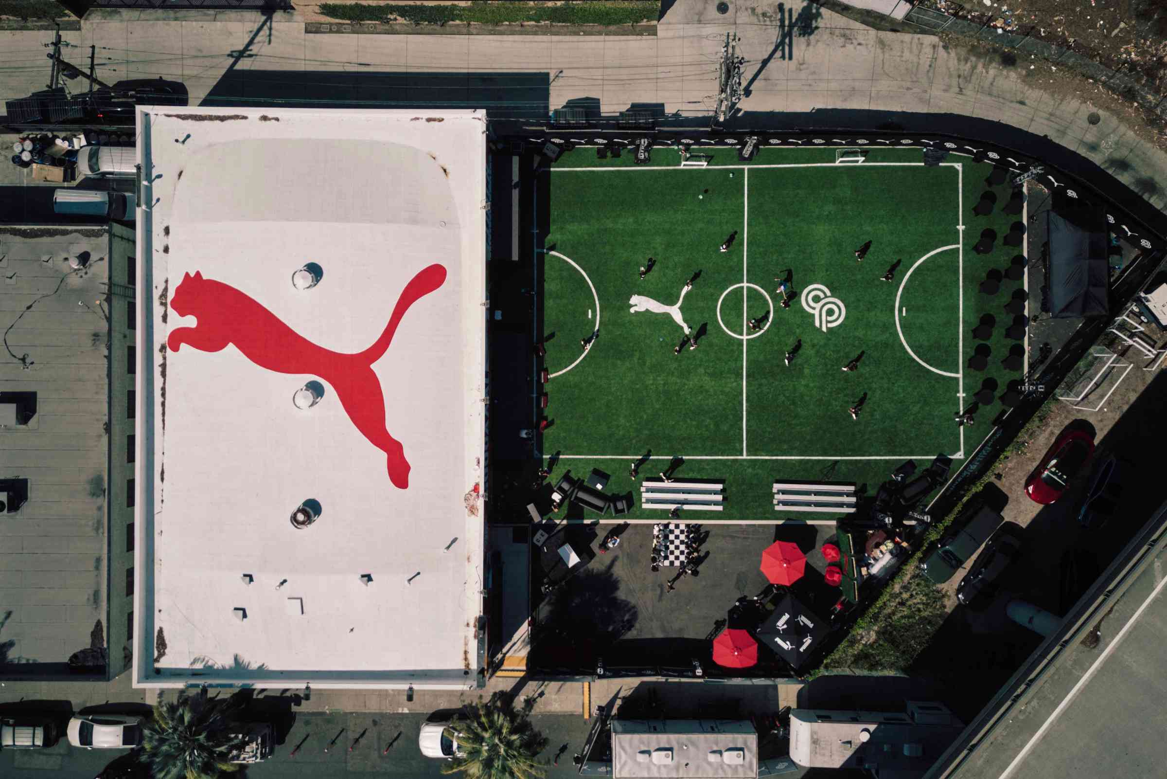 Drone view of the Stomping Grounds  facilities 