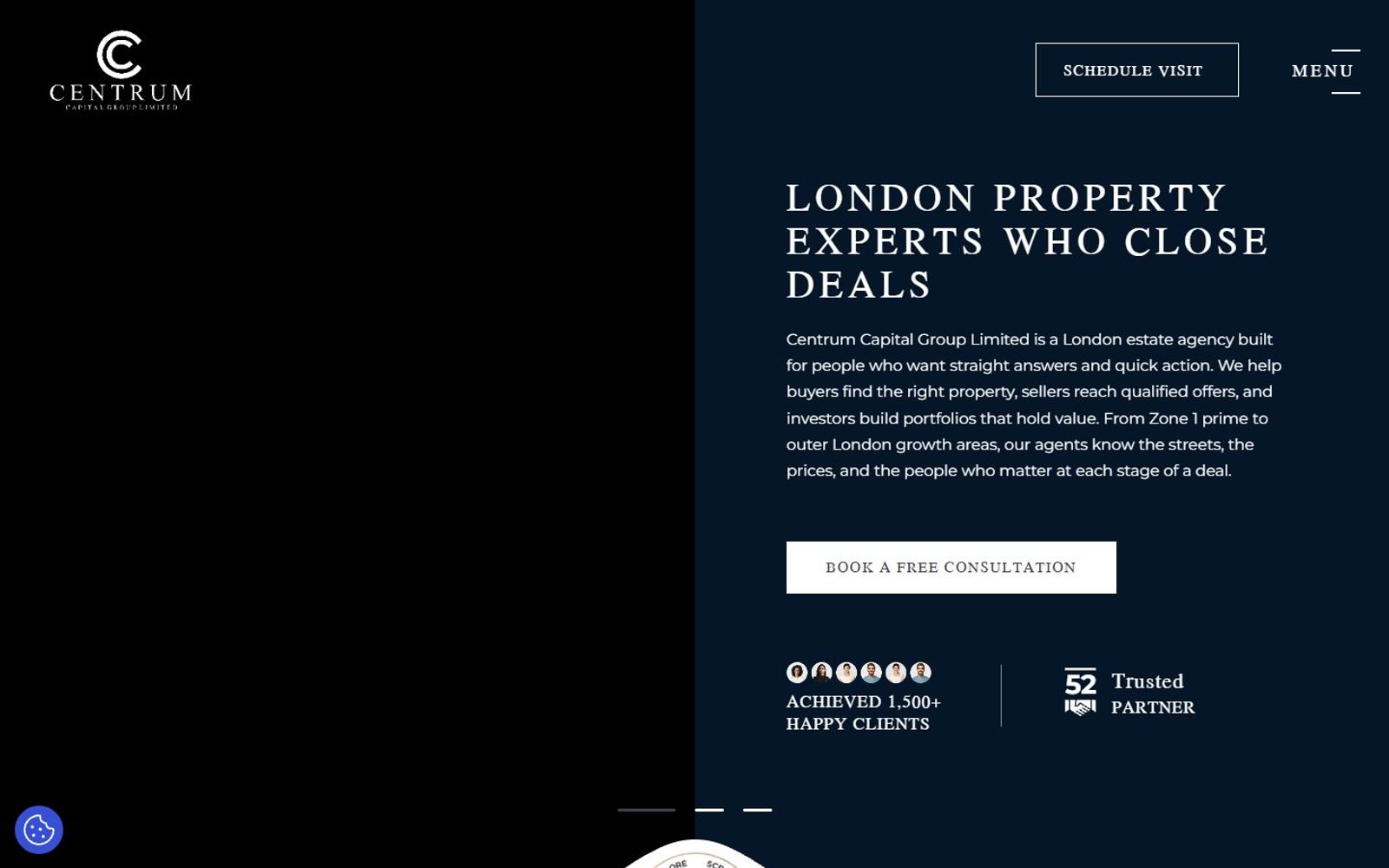 Centrum Capital Group Limited website: homepage, desktop