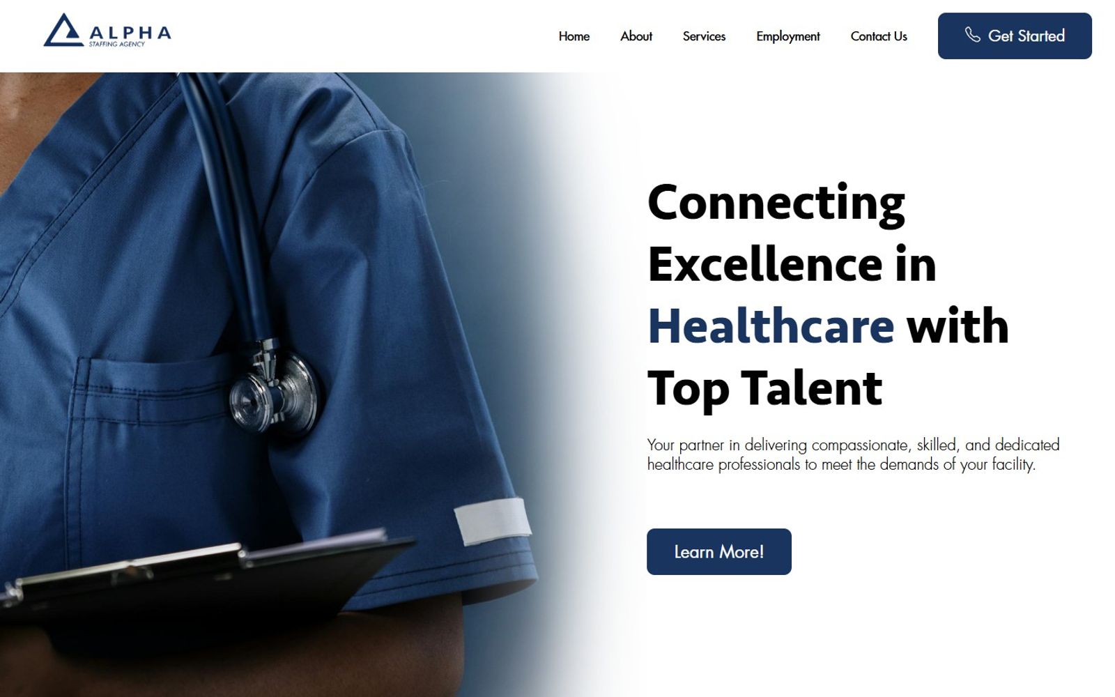 alphastaffing website screenshot