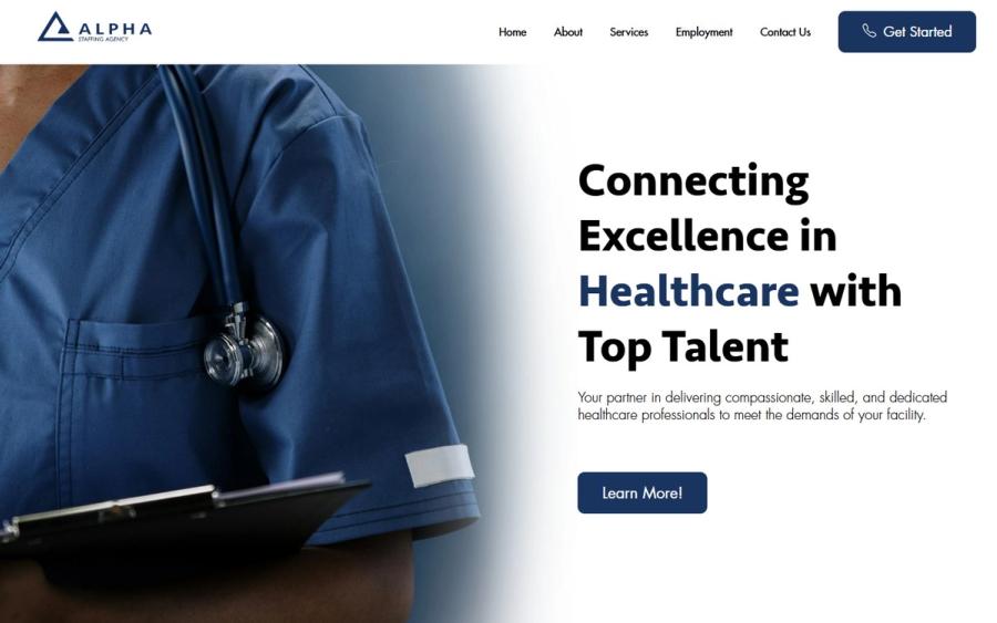 Alpha Staffing website