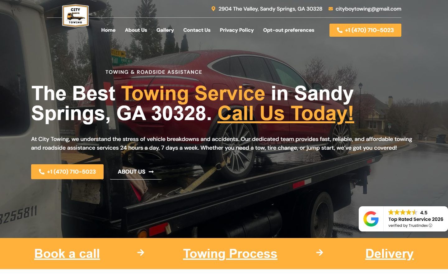City Towing: Sandy Springs Towing Website