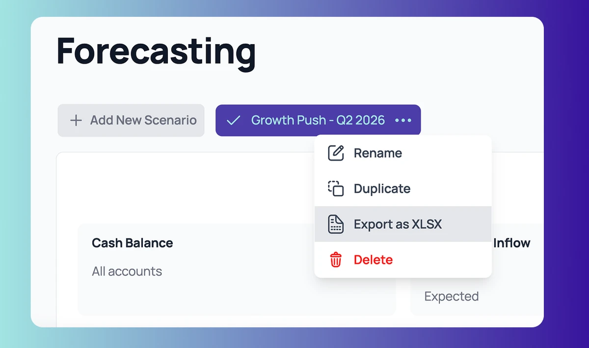 Exporting a Forecast Scenario
