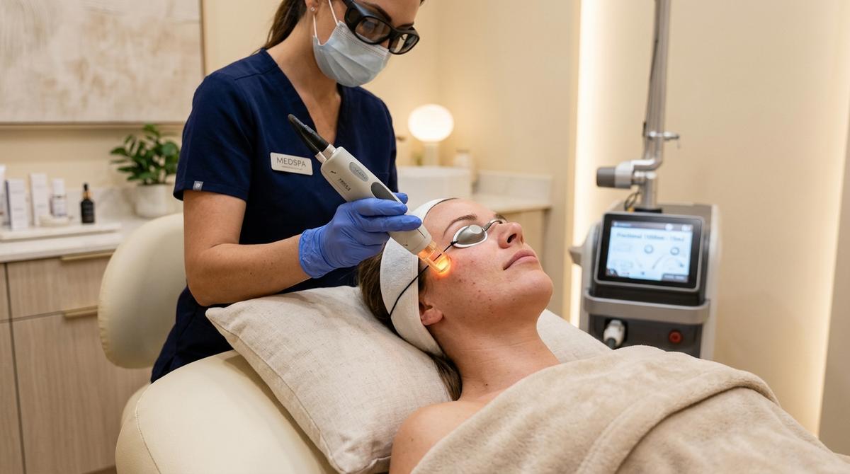 Laser skin resurfacing treatment for hyperpigmentation at a luxury med spa