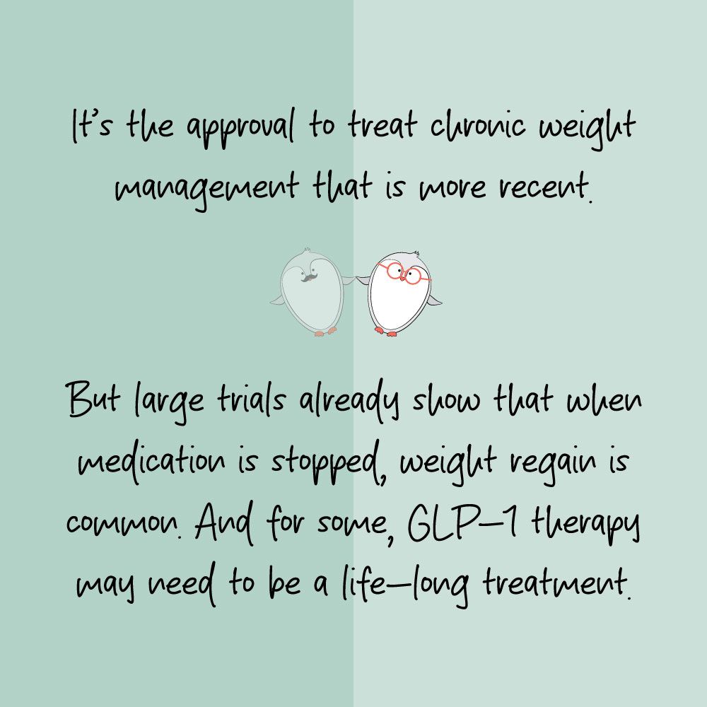 GLP-1 receptor agonist prescriptions for weight management are more recent.