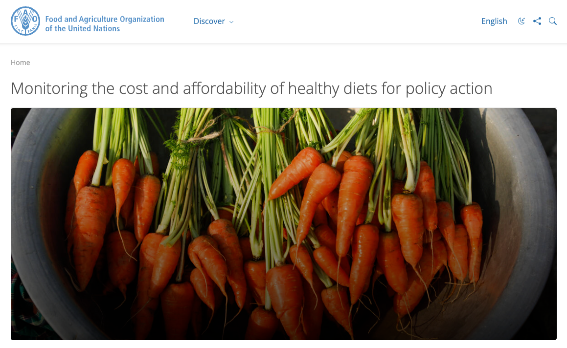 Monitoring the Cost and Affordability of a Healthy Diet