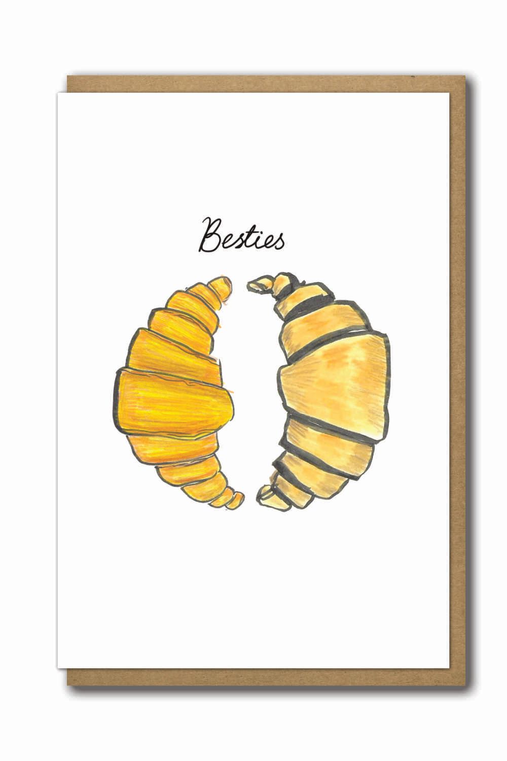 Greeting Card Besties Croissants