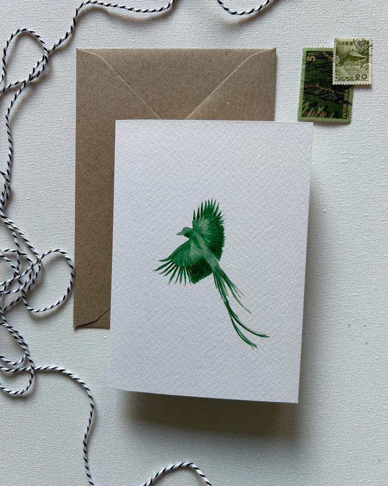 Greeting Card Green Tropical Bird