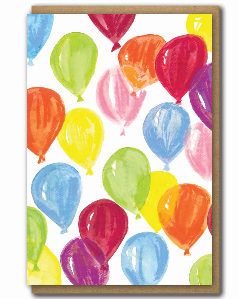 Greeting Card Bird Balloons