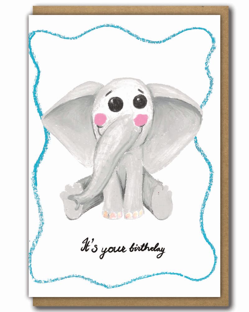 Greeting Card Birthday Elephant