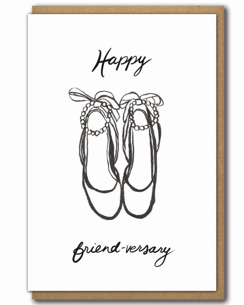 Greeting Card Friendship Black and White Shoes