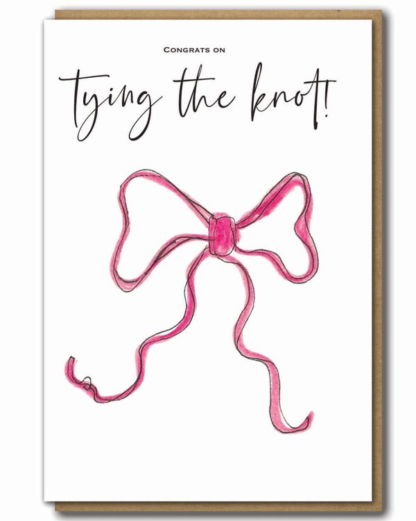 Greeting Card Congrats on Tying the Knot with a brown paper envelope