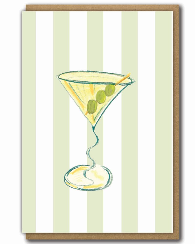 Greeting Cards Drinks Olive Martini