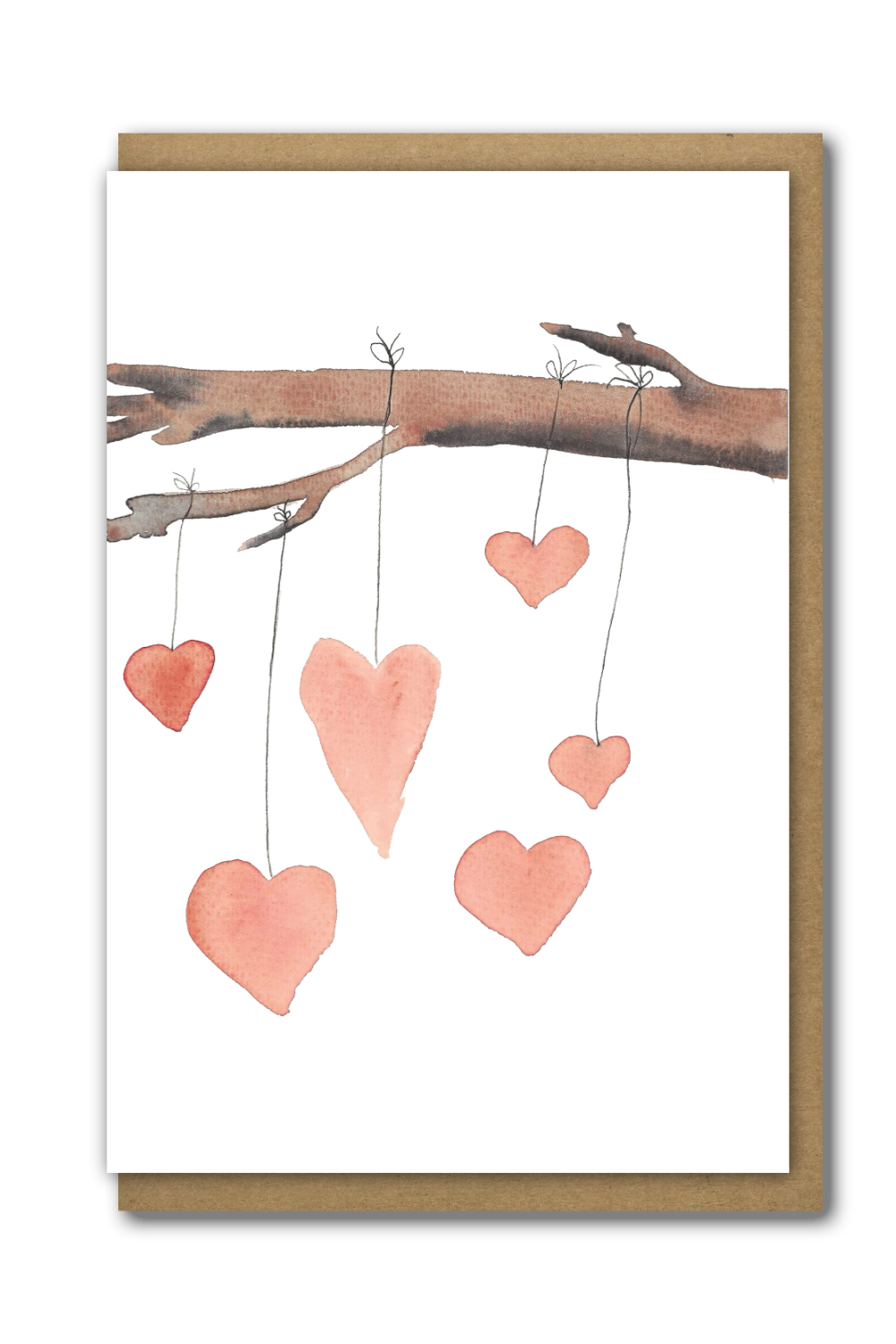 Greeting Card Branch Hearts