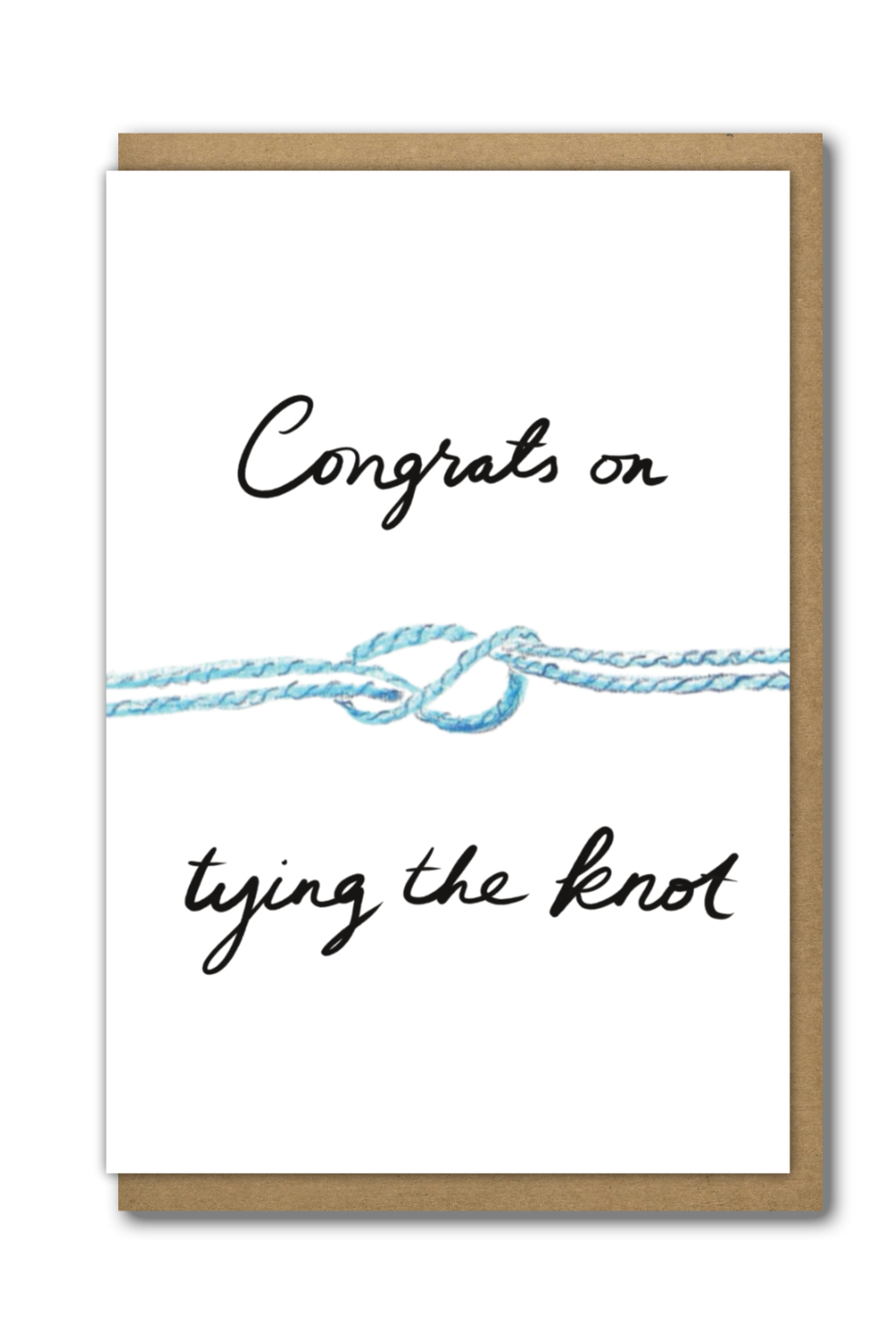 Greeting Card Congratulations on Tying the Knot with a brown paper envelope
