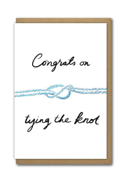Greeting Card Congratulations on Tying the Knot with a brown paper envelope
