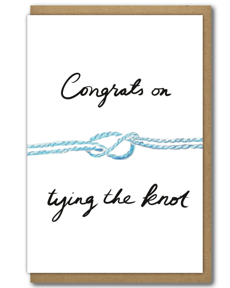 Greeting Card Congratulations on Tying the Knot with a brown paper envelope