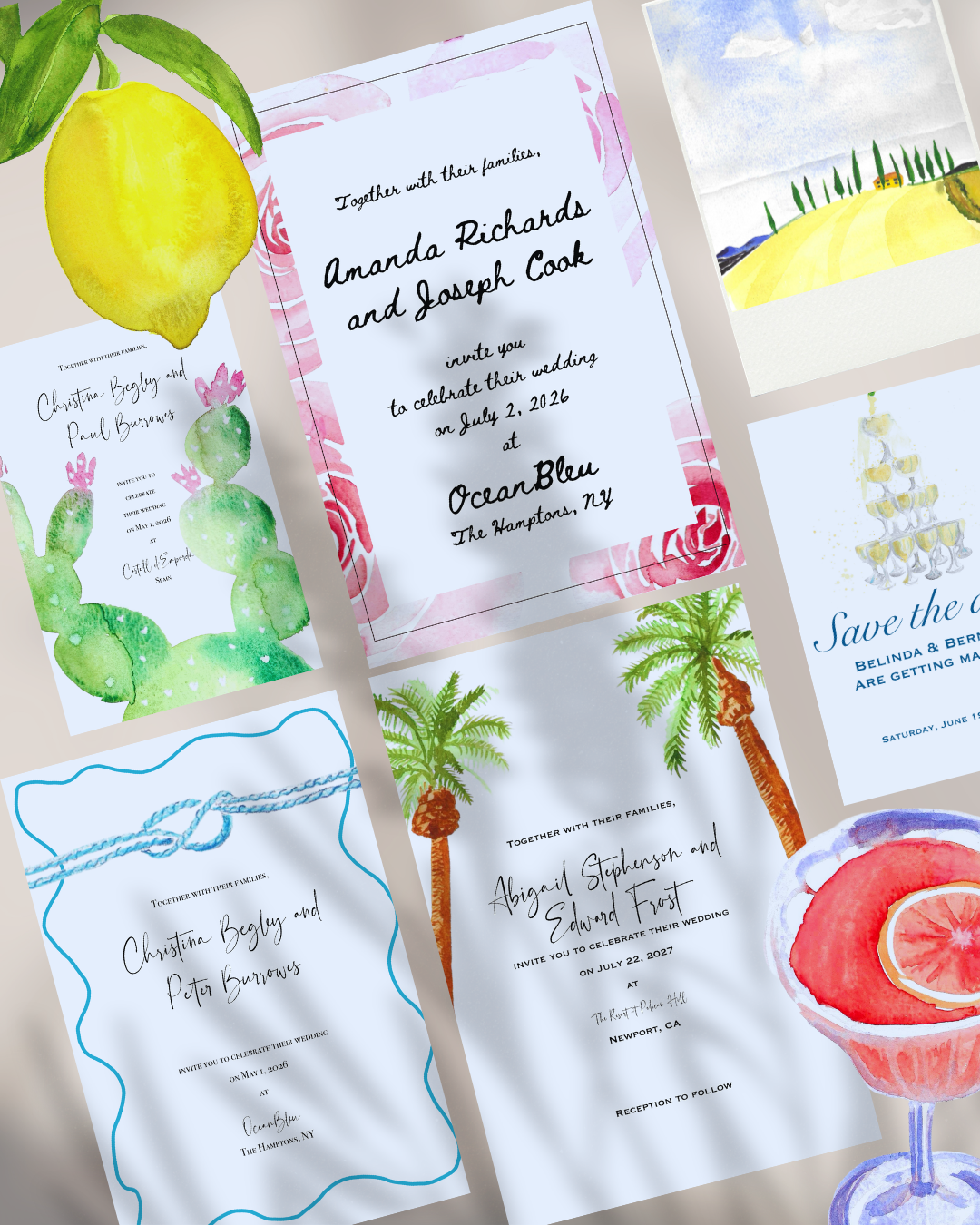 watercolour invitation designs 