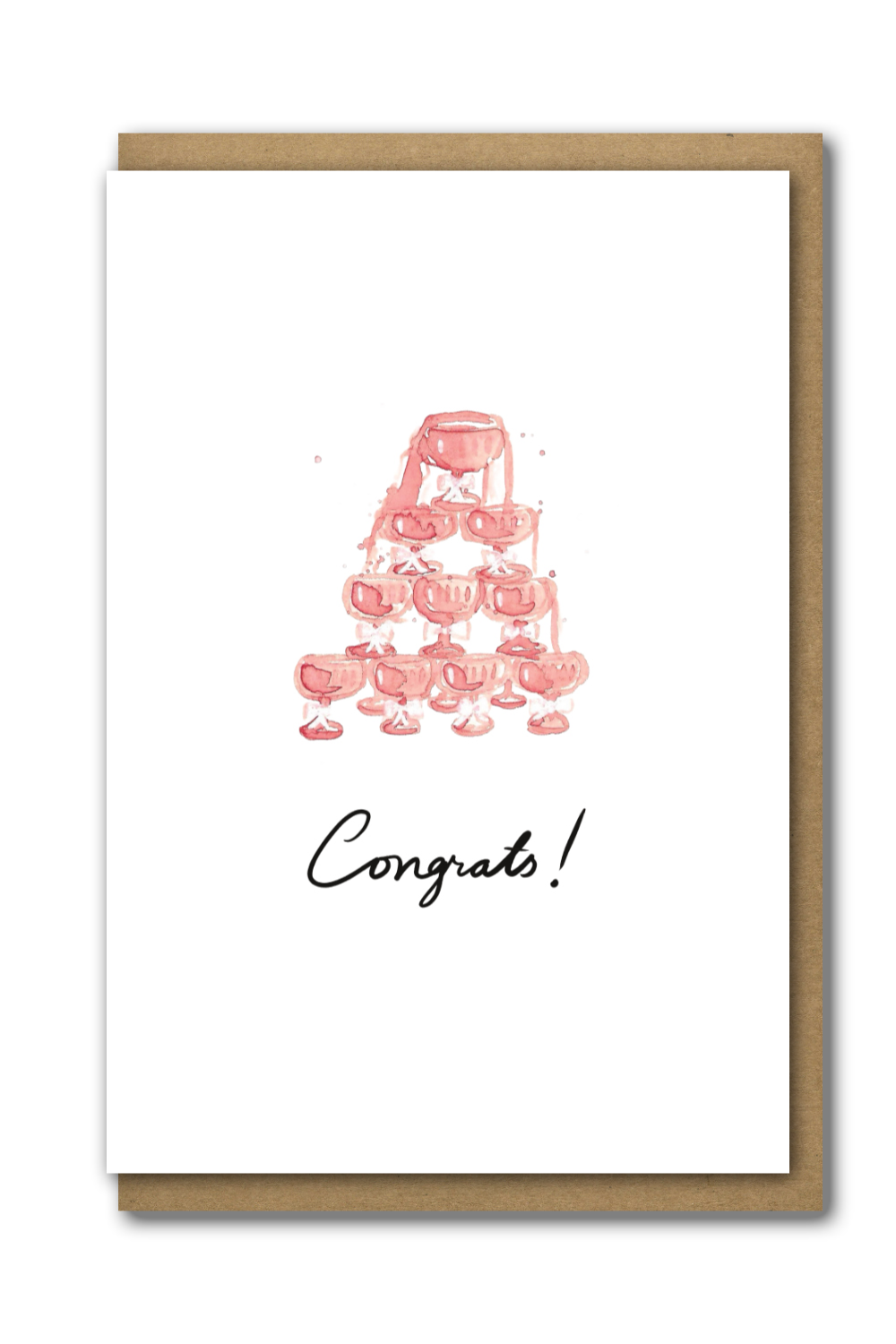 Greeting Card Pink Wine Tower
