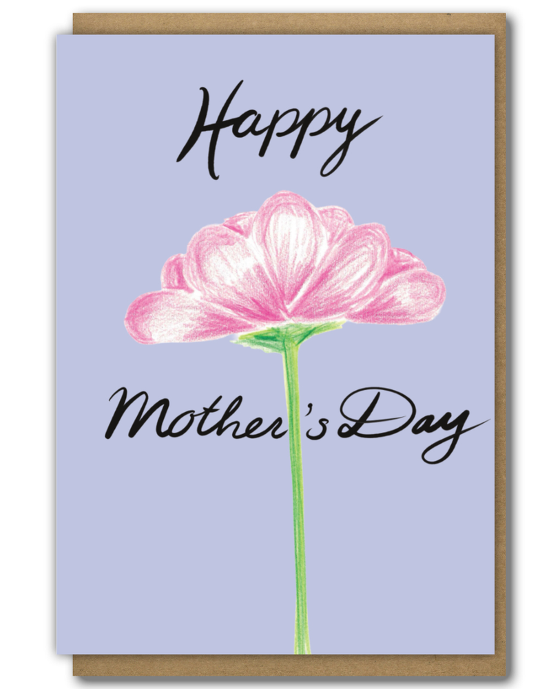 Greeting Card Happy Mothers Day Pink Flower