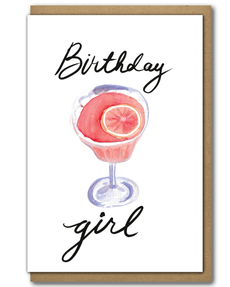 Greeting Card Birthday Girl Cocktail