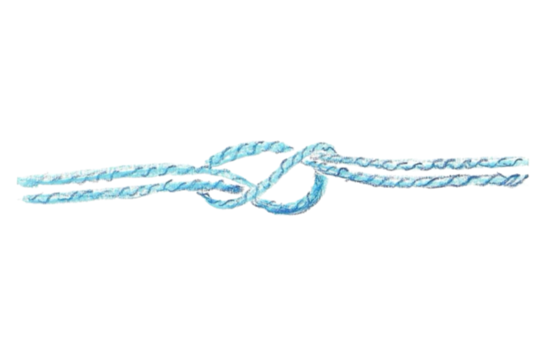 painted nautical rope tied in a knot