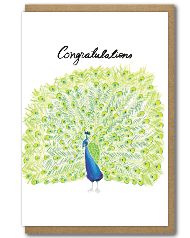 Greeting Card Peacock Congratulations