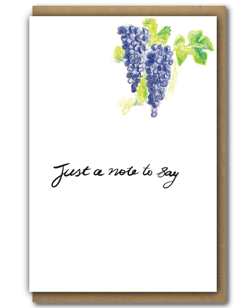 Greeting Card Just a note grapevine
