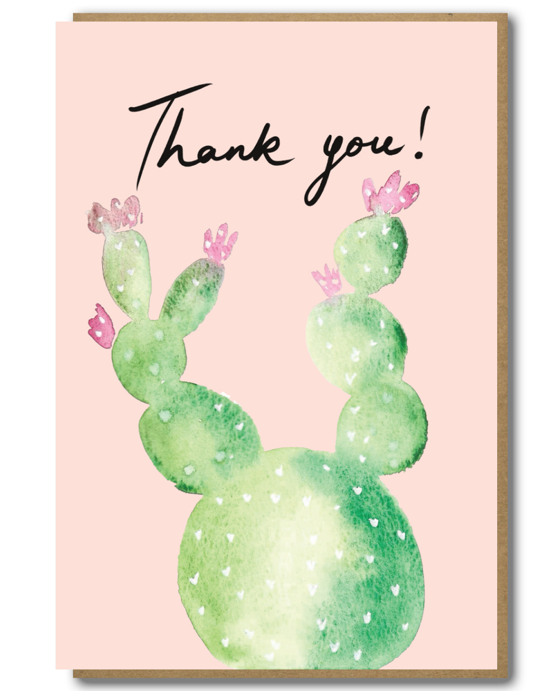 Greeting Card Flowering Cactus Thank You Card