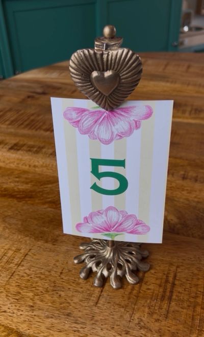 Wedding table number card