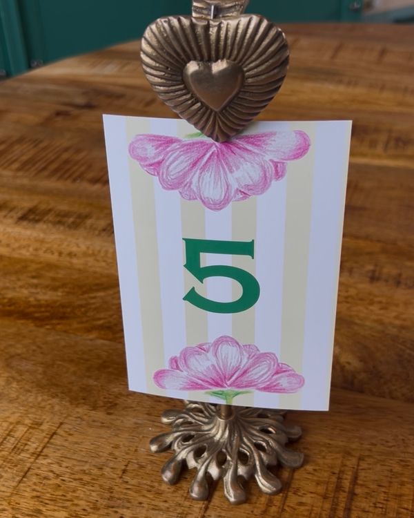 Wedding table number card