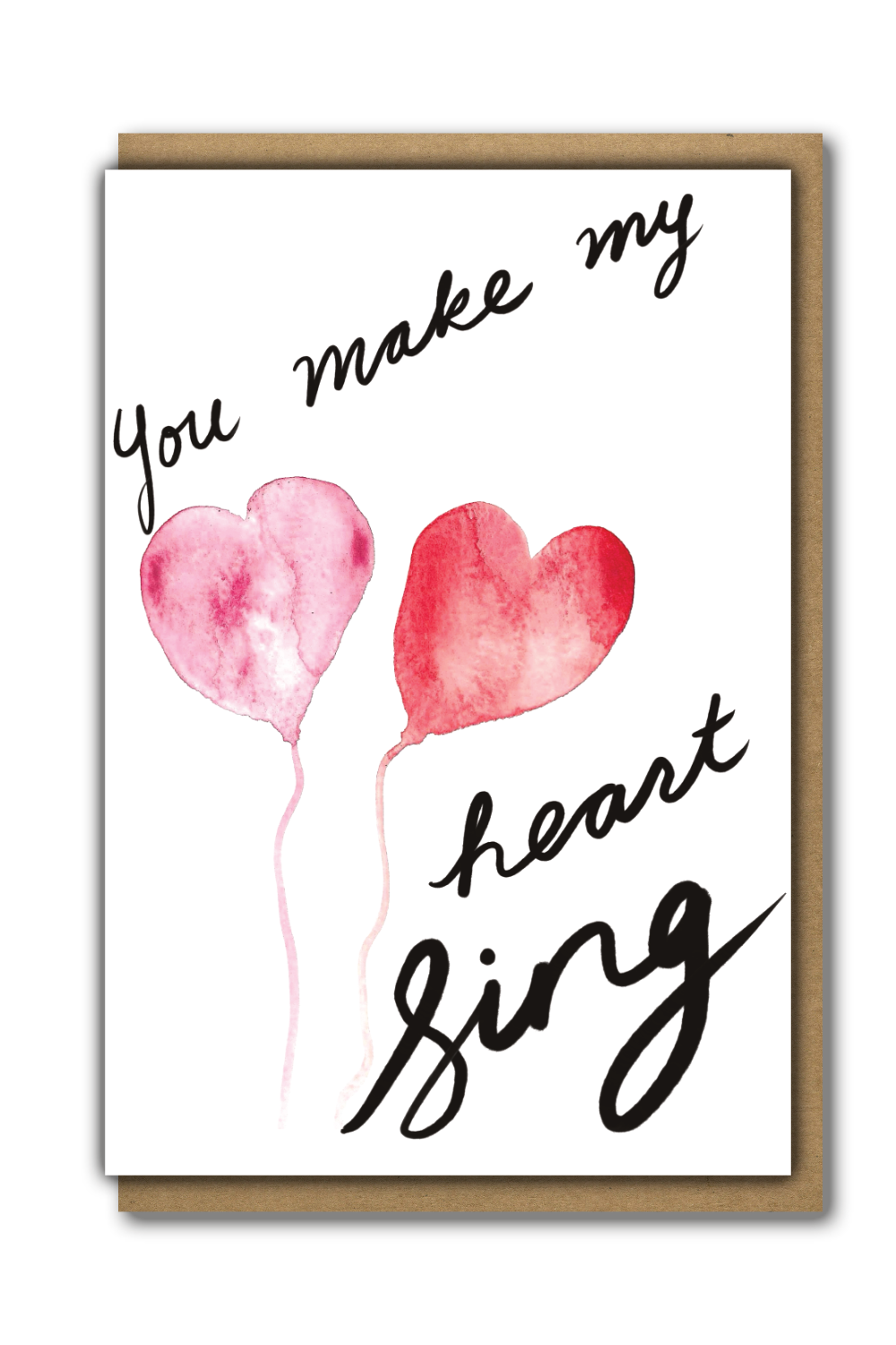 Greeting Card Valentine's Day with a brown paper envelope