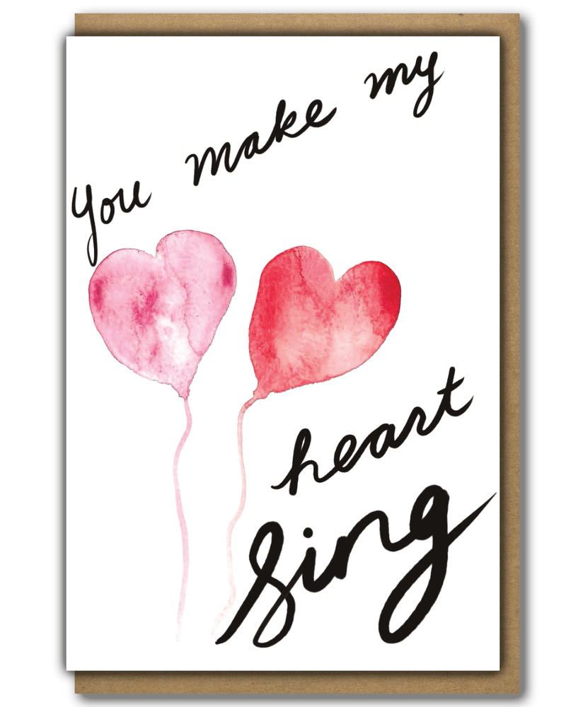 Greeting Card Valentine's Day with a brown paper envelope