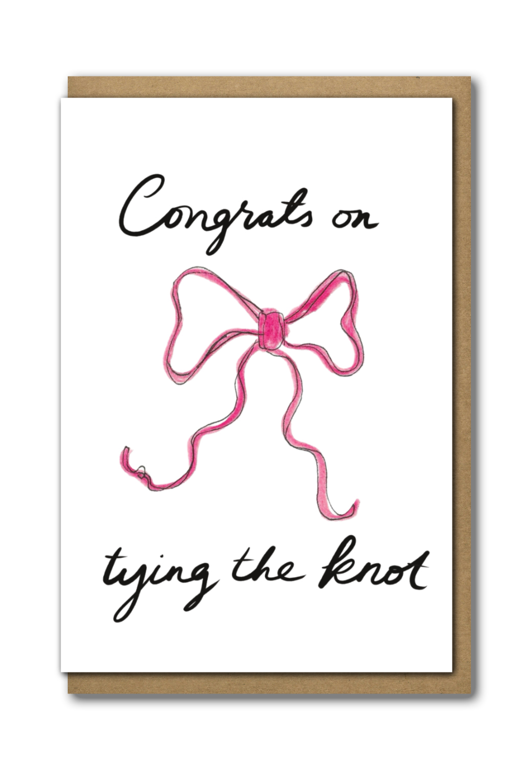 Greeting Card Congrats on Tying the Knot with a brown paper envelope