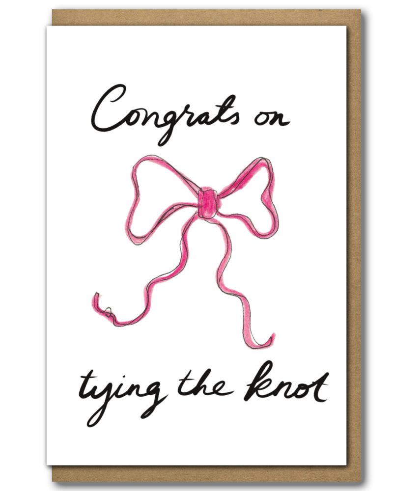 Greeting Card Congrats on Tying the Knot with a brown paper envelope