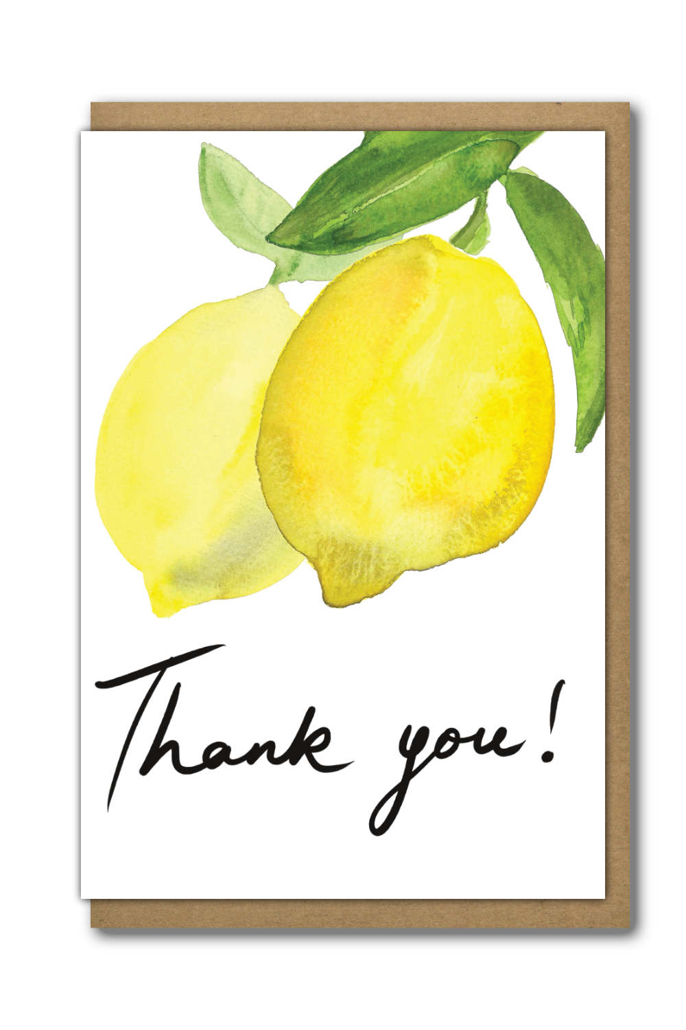 Greeting Card Thank You Lemons with a brown paper envelope