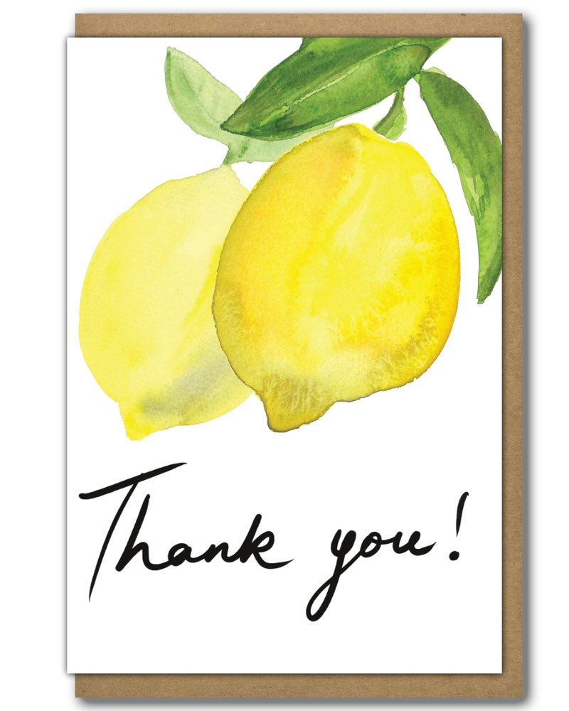 Greeting Card Thank You Lemons with a brown paper envelope