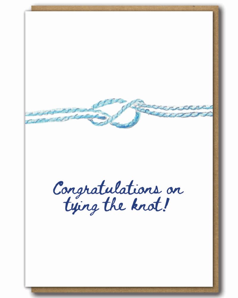 Greeting Card Congratulations on Tying the Knot with a brown paper envelope