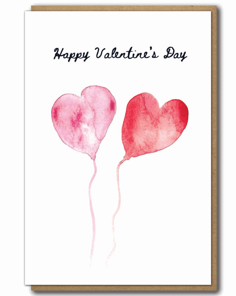 Greeting Card Valentine's Day with a brown paper envelope