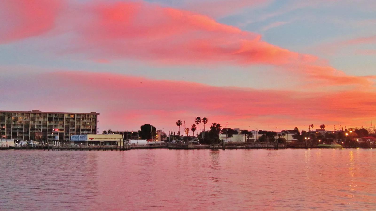 Sunset over John's Pass in Madeira Beach