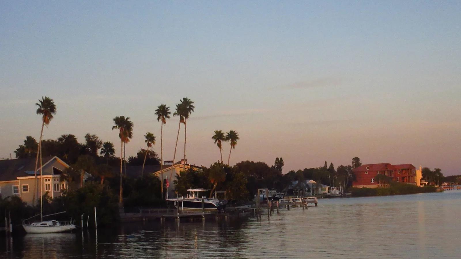 Intracoastal homes and docks at Indian Rocks Beach