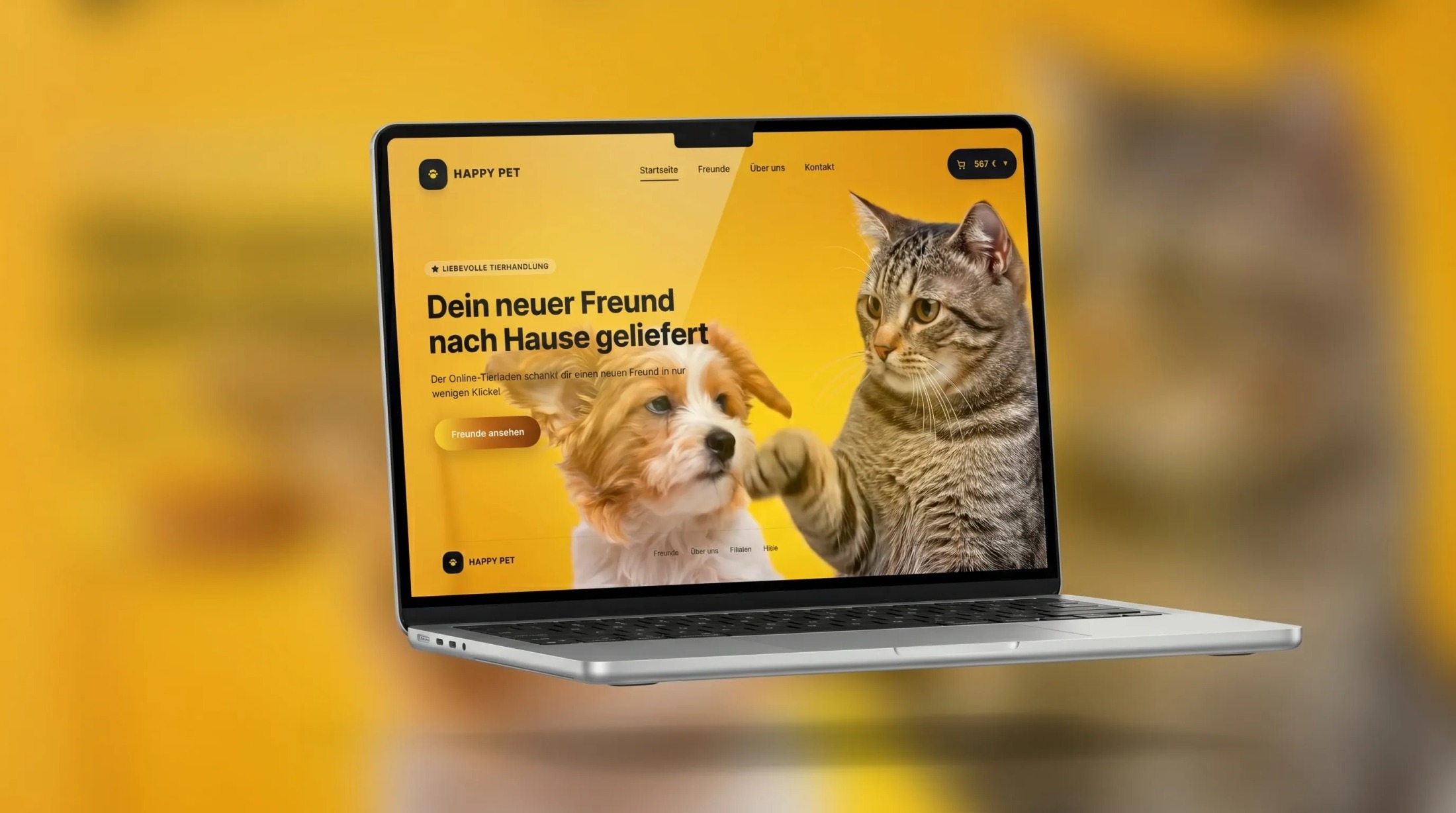 HAPPY PET – Liebevolle Online-Tierhandlung Desktop Ansicht