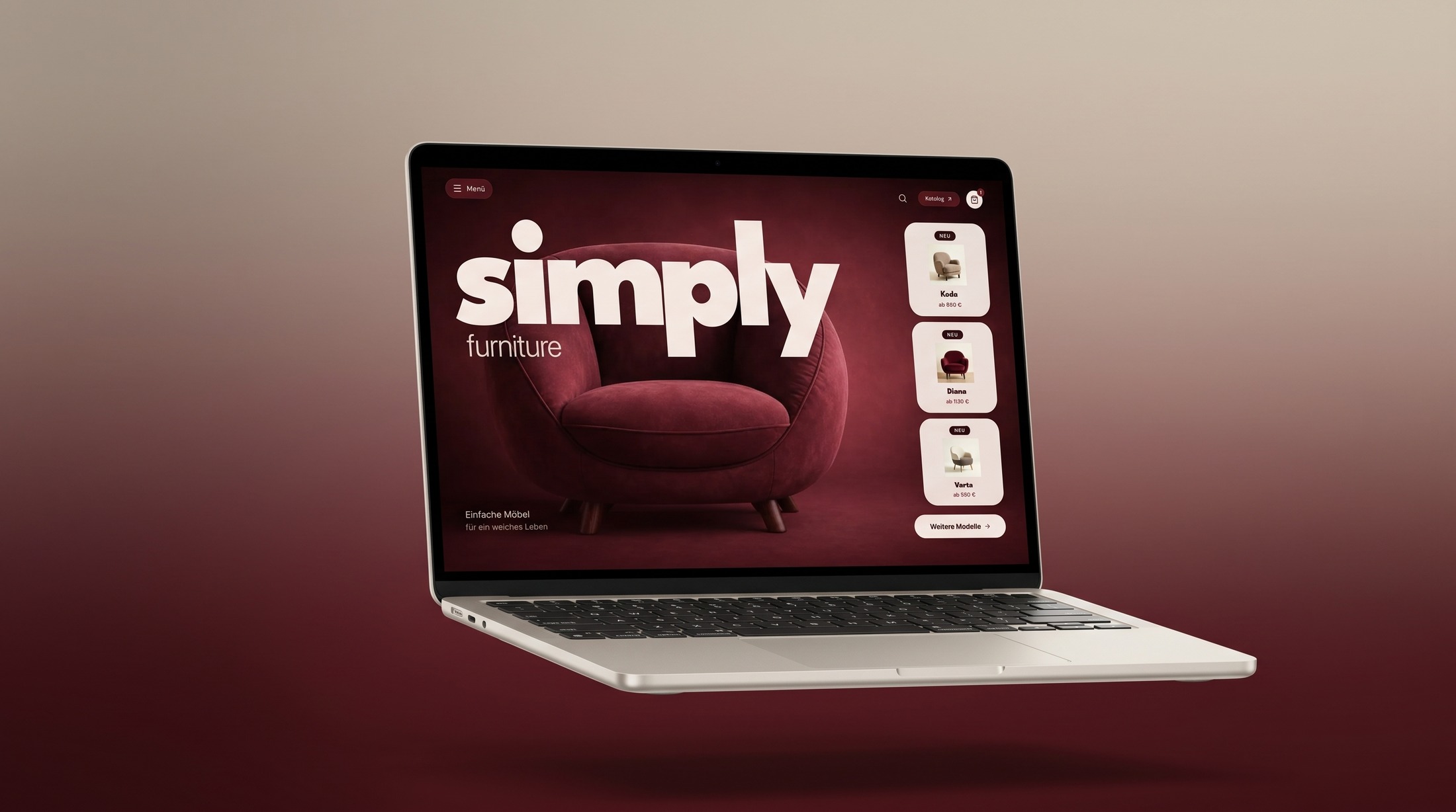 Simply Furniture – Premium Möbel-Shop Desktop Ansicht