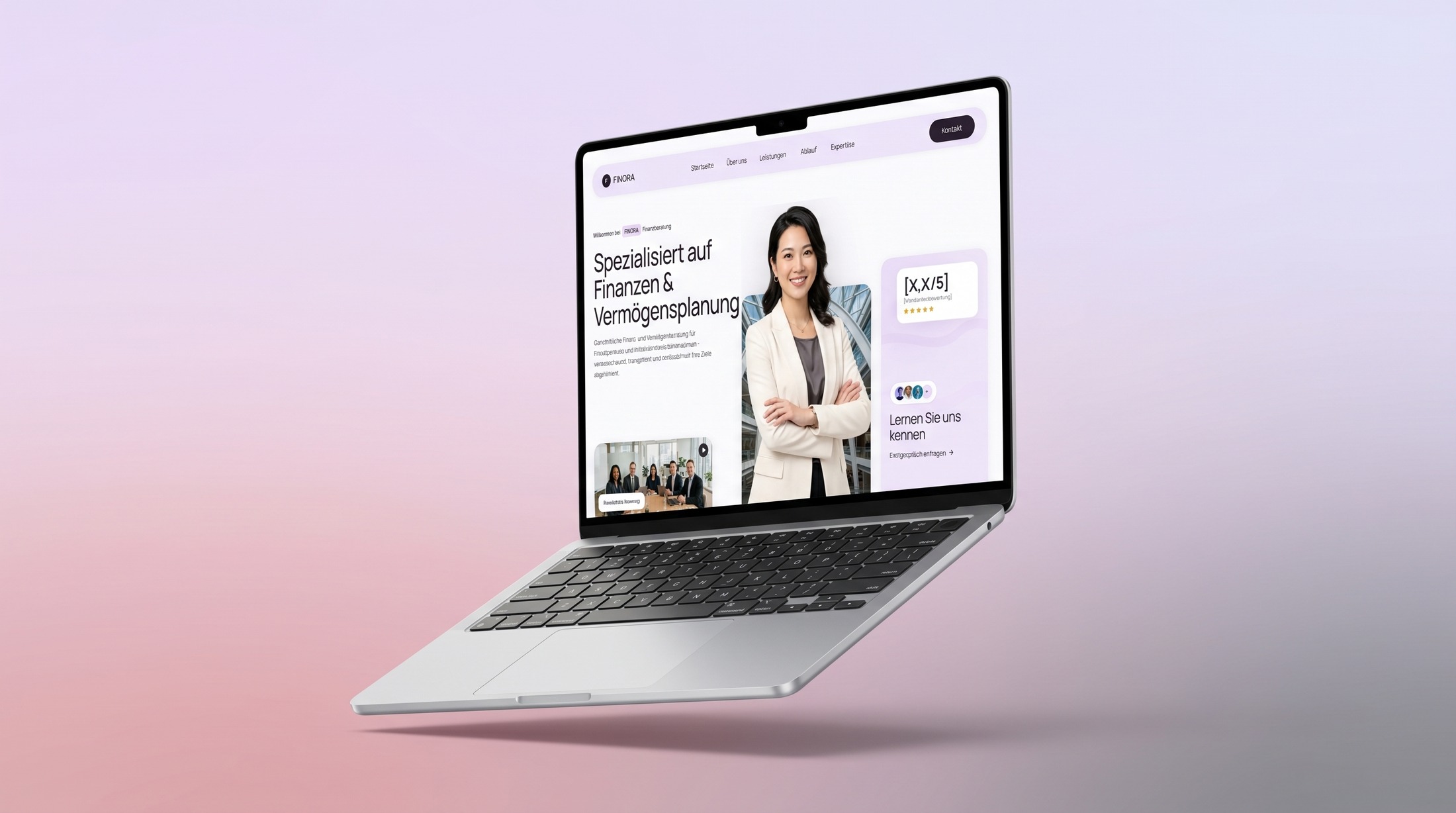 FINORA – Finanz- & Vermögensberatung Desktop Ansicht