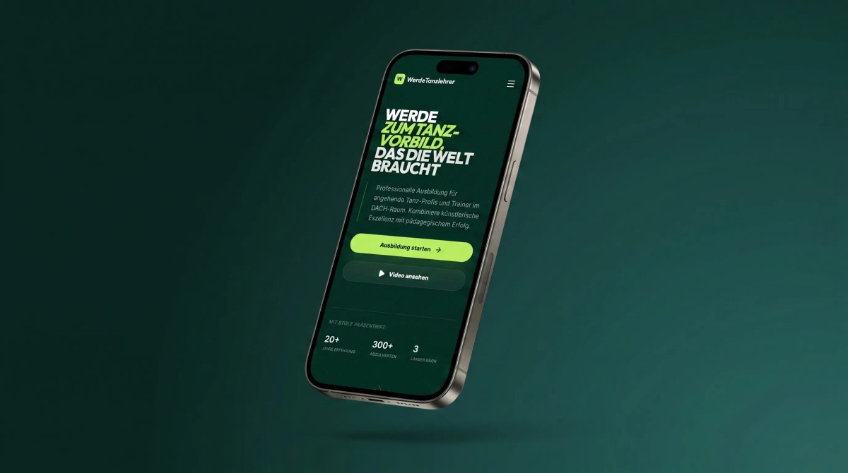 DimaTanz Mobile Ansicht