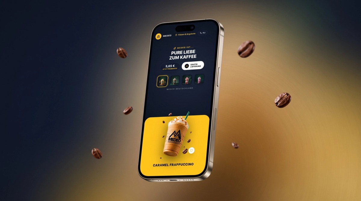 Medeo – Премиальная доставка кофе и фраппучино Mobile Ansicht