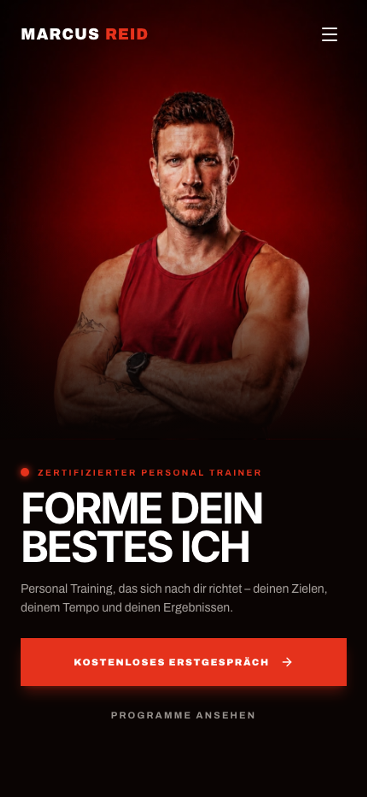 Marcus Reid – Performance Coaching Mobile Ansicht