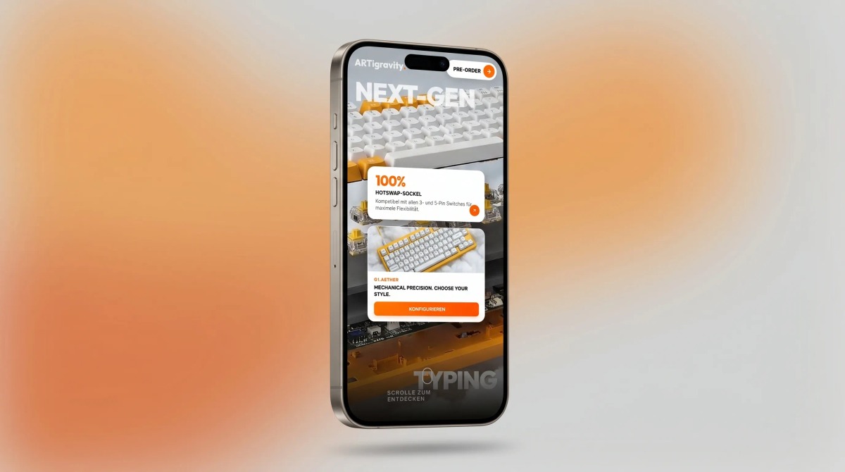 ARTigravity — Das Premium-Keyboard Mobile Ansicht