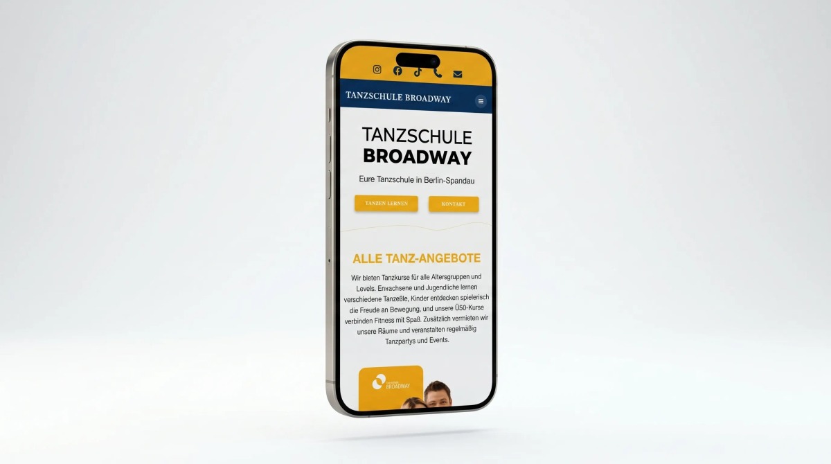 Tanzschule Broadway Mobile Ansicht